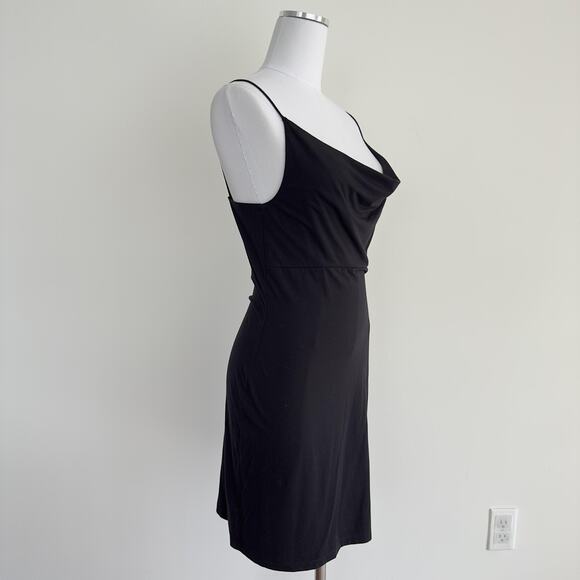 Reformation Dress Womens Large Black Cowl Neck Sleeveless Mini Slip Stretch USA - Picture 3 of 9